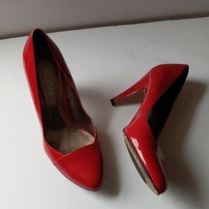 Aldo red patent leather heels-sz 37 EU (sz 7)